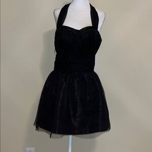 Elegant Black Halter Dress